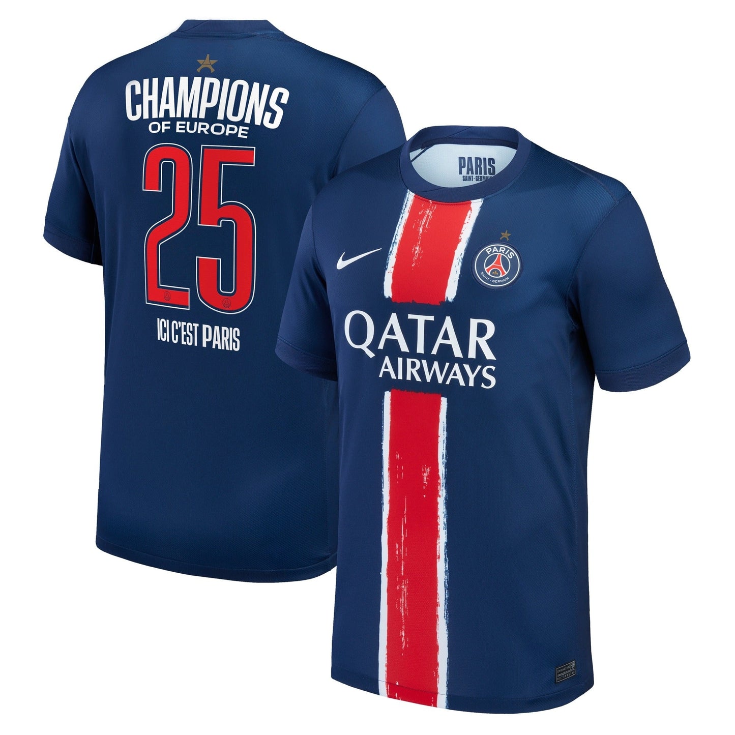 Special Edition PSG Nike Home Stadium Shirt 2024-25 Champions of Europe 2025
